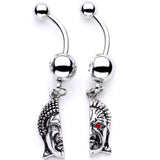Red CZ Gem Android Buddha BFF Dangle Belly Ring Set of 2 - BodyCandy - Flyclothing LLC