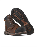 Kiwi Premium Brown Crazy Horse 6" Steel Toe Waterproof Cap-Toe Work Boots [64100] - Kiwi - Flyclothing LLC