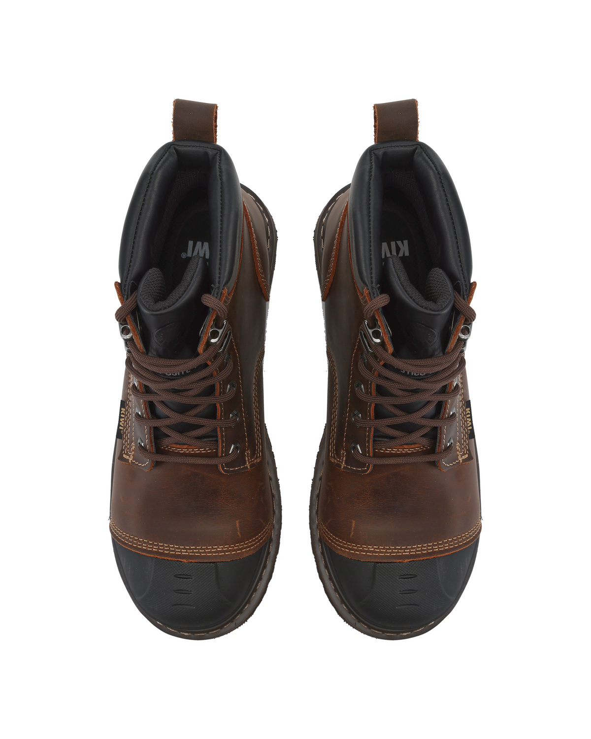 Kiwi Premium Brown Crazy Horse 6" Steel Toe Waterproof Cap-Toe Work Boots [64100] - Kiwi - Flyclothing LLC