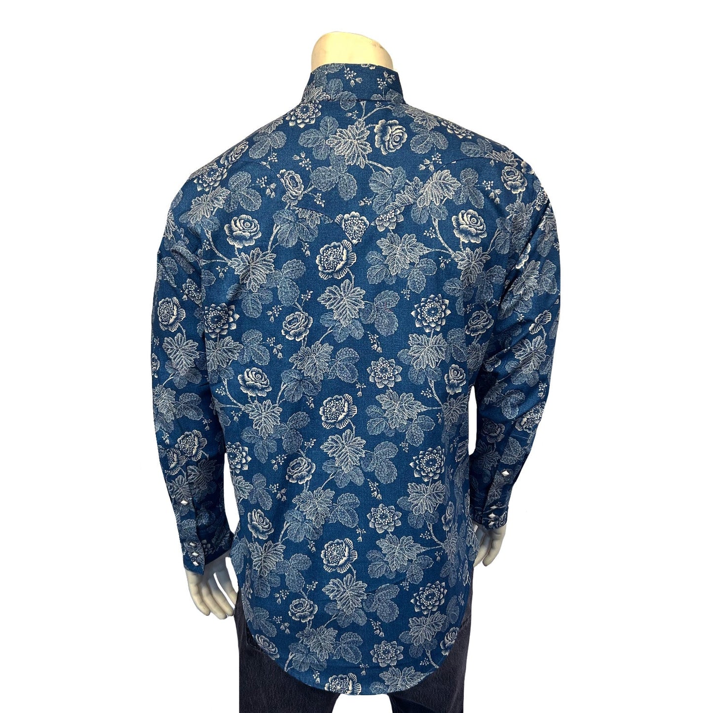 Rockmount Ranch Wear Men's Long Sleeve Navy Floral Print Western Shirt - Rockmount Clothing - Flyclothing LLC