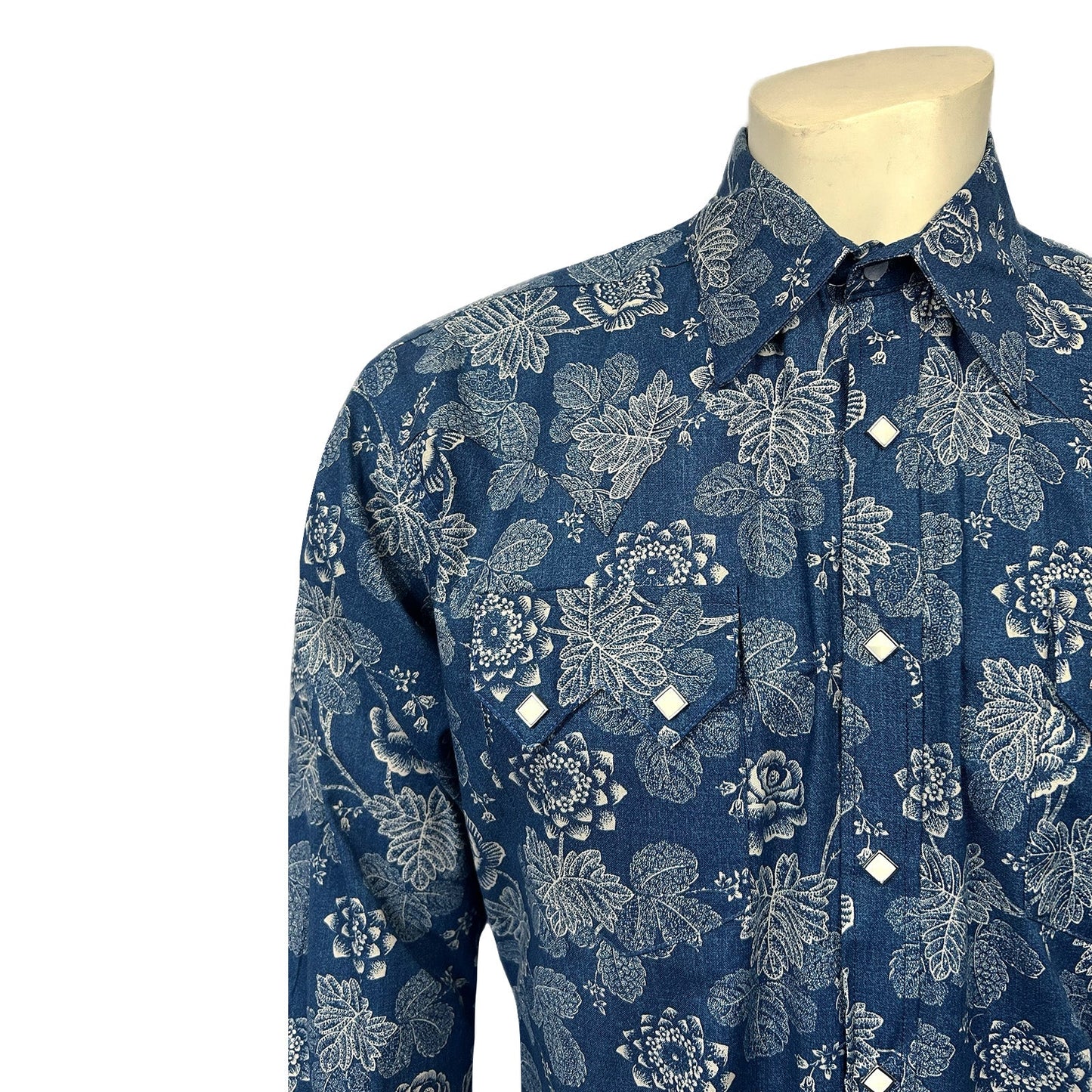 Rockmount Ranch Wear Men's Long Sleeve Navy Floral Print Western Shirt - Rockmount Clothing - Flyclothing LLC