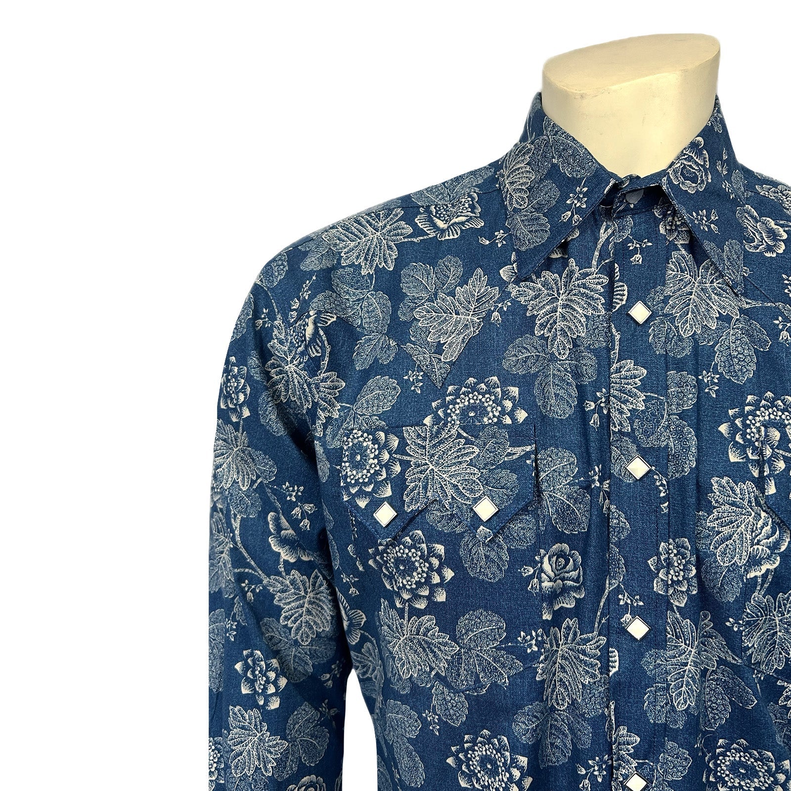 Rockmount Ranch Wear Men's Long Sleeve Navy Floral Print Western Shirt - Rockmount Clothing - Flyclothing LLC