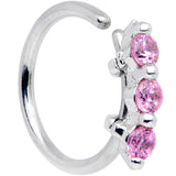 20G 5/16 Pink CZ Gem Sequence Shine Seamless Circular Ring - BodyCandy - Flyclothing LLC