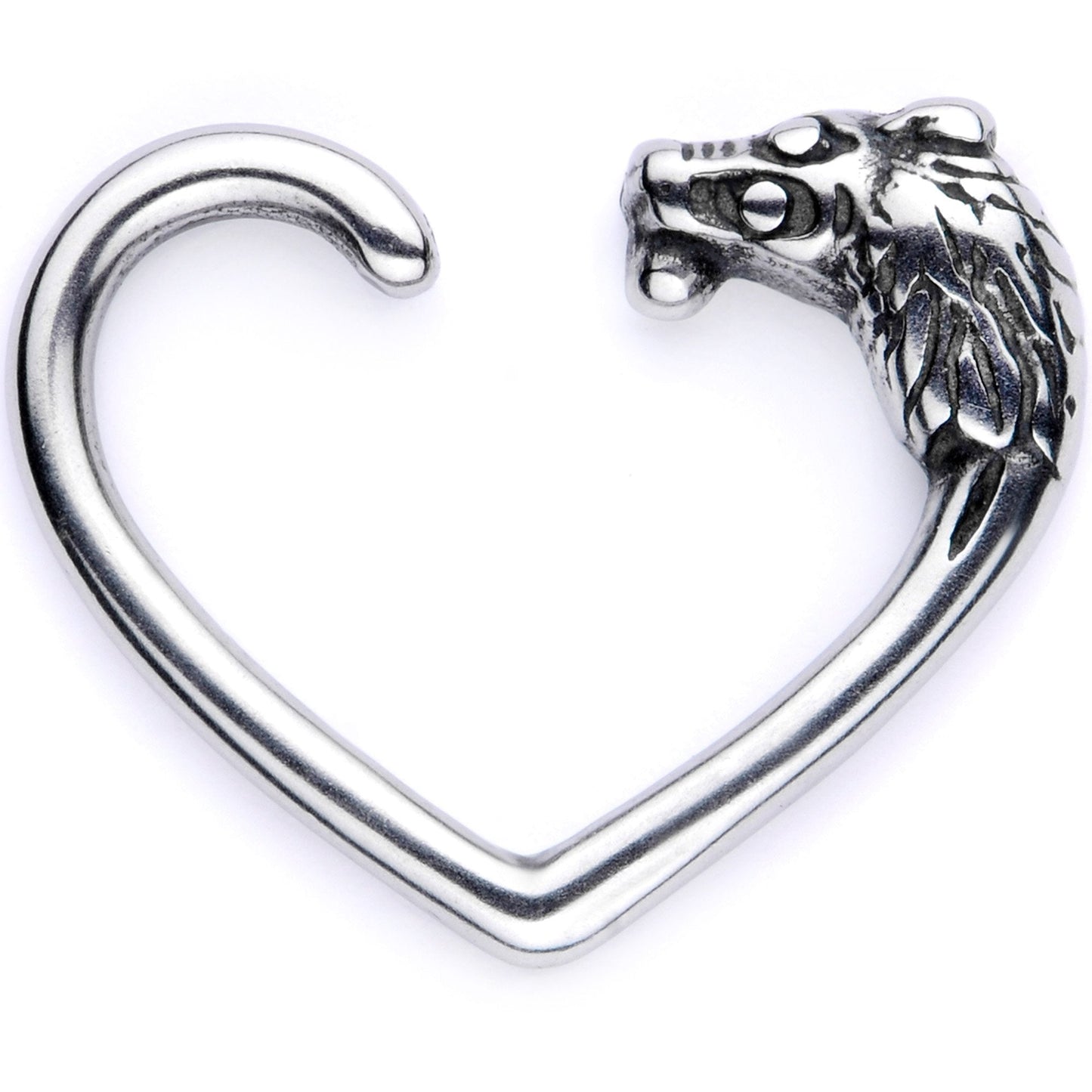 16G 3/8 Lion Tamer Left Heart Closure Ring - BodyCandy - Flyclothing LLC