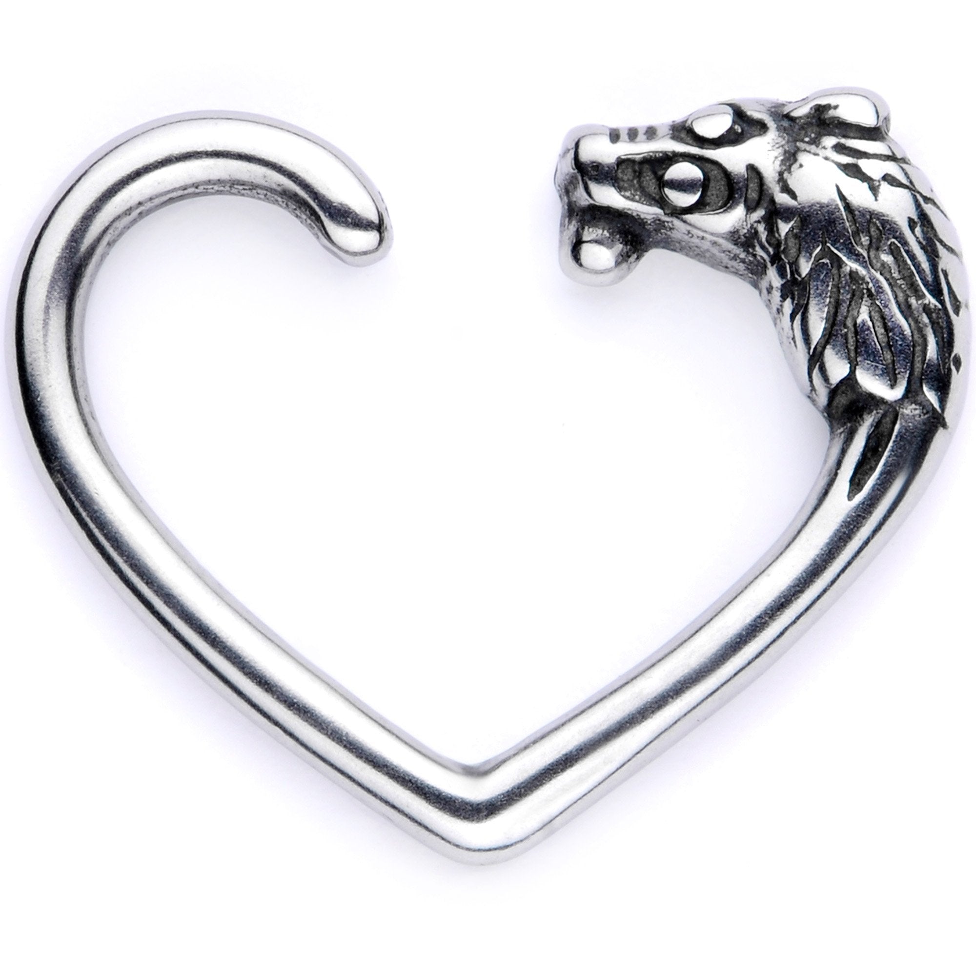 16G 3/8 Lion Tamer Left Heart Closure Ring - BodyCandy - Flyclothing LLC