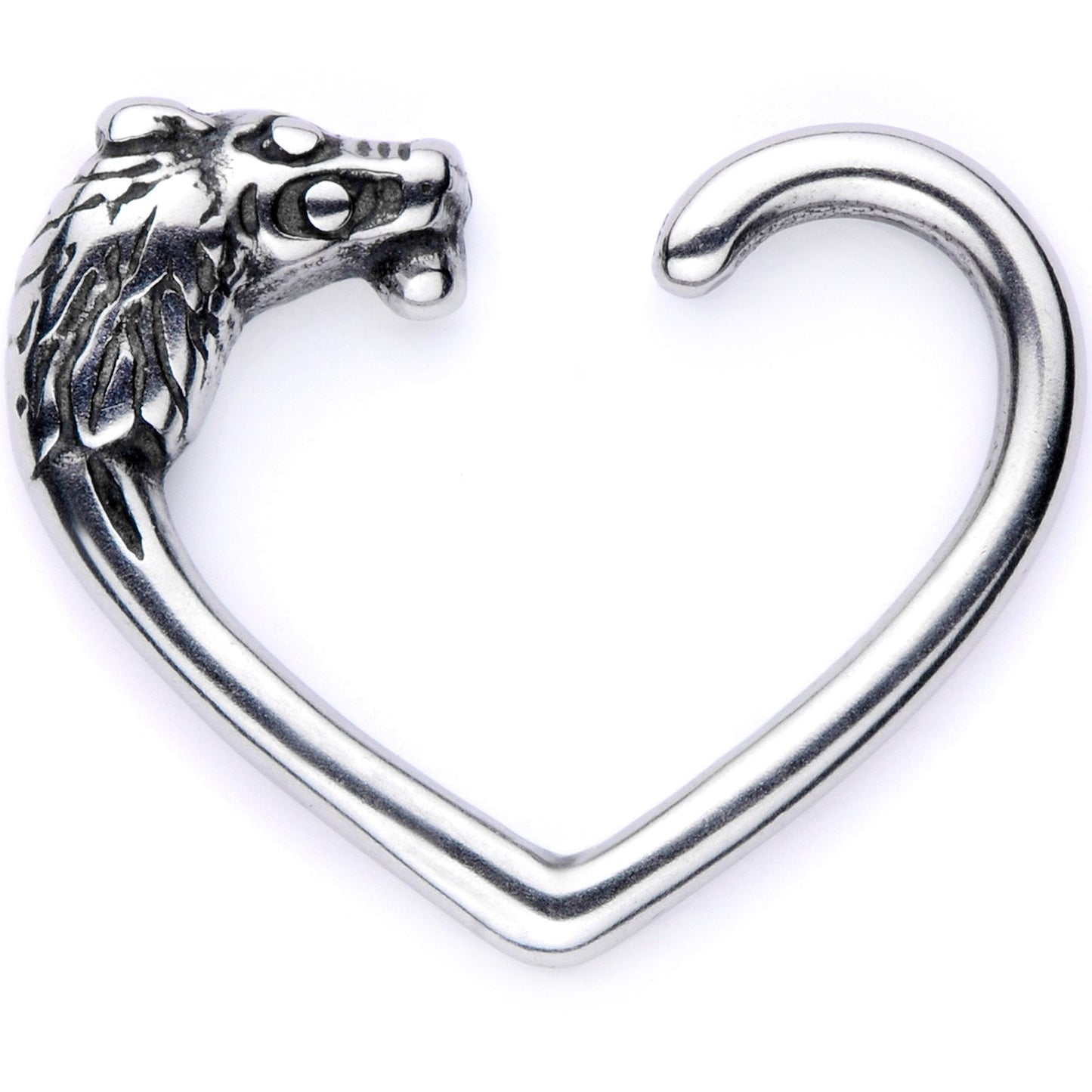 16G 3/8 Lion Tamer Right Heart Closure Ring - BodyCandy - Flyclothing LLC
