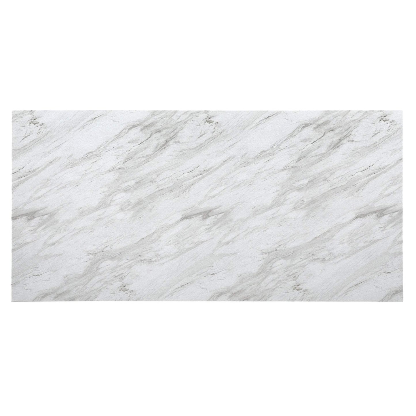 82" White and Natural Faux Marble and Wood Double Pedestal Base Dining Table - HomeRoots - Flyclothing LLC