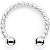 16G 3/8 Teal Faux Opal Twisted Horseshoe Closure Ring Set - BodyCandy - Flyclothing LLC