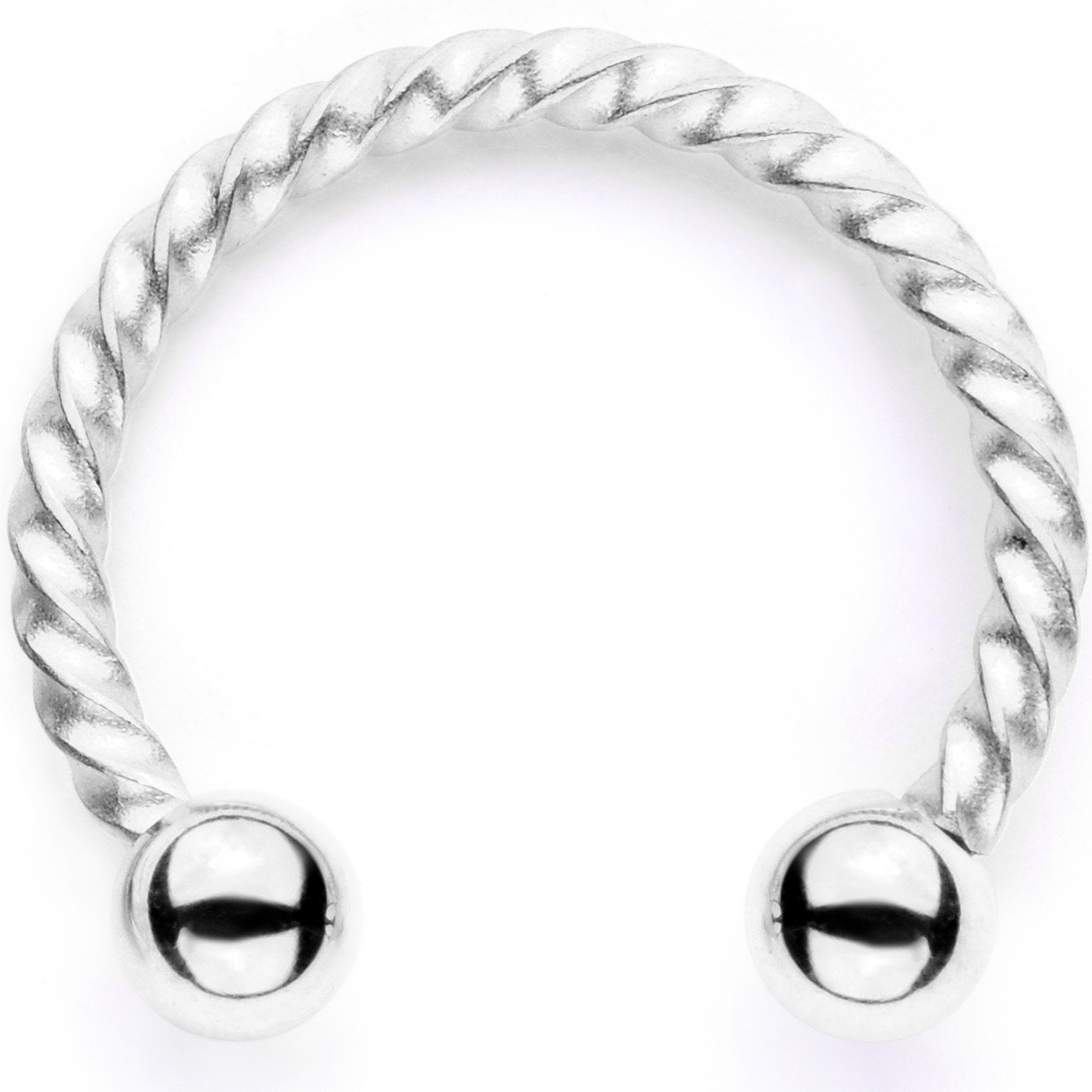 16G 3/8 Teal Faux Opal Twisted Horseshoe Closure Ring Set - BodyCandy - Flyclothing LLC