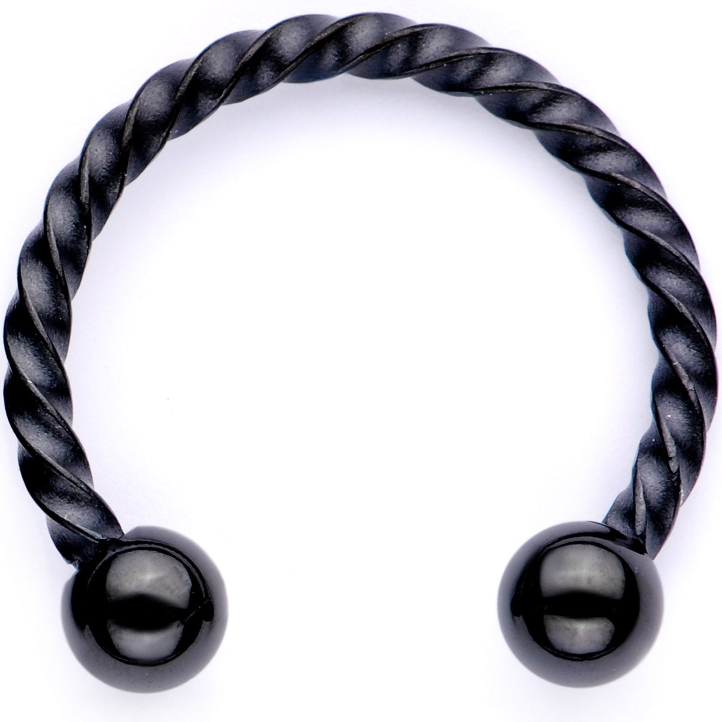 16G 3/8 Teal Faux Opal Black Anodized Horseshoe Closure Ring Set - BodyCandy - Flyclothing LLC