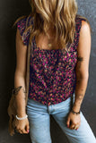 Printed Square Neck Tank - Trendsi - Flyclothing LLC