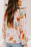 Printed Tie Neck Long Sleeve Blouse - Trendsi - Flyclothing LLC