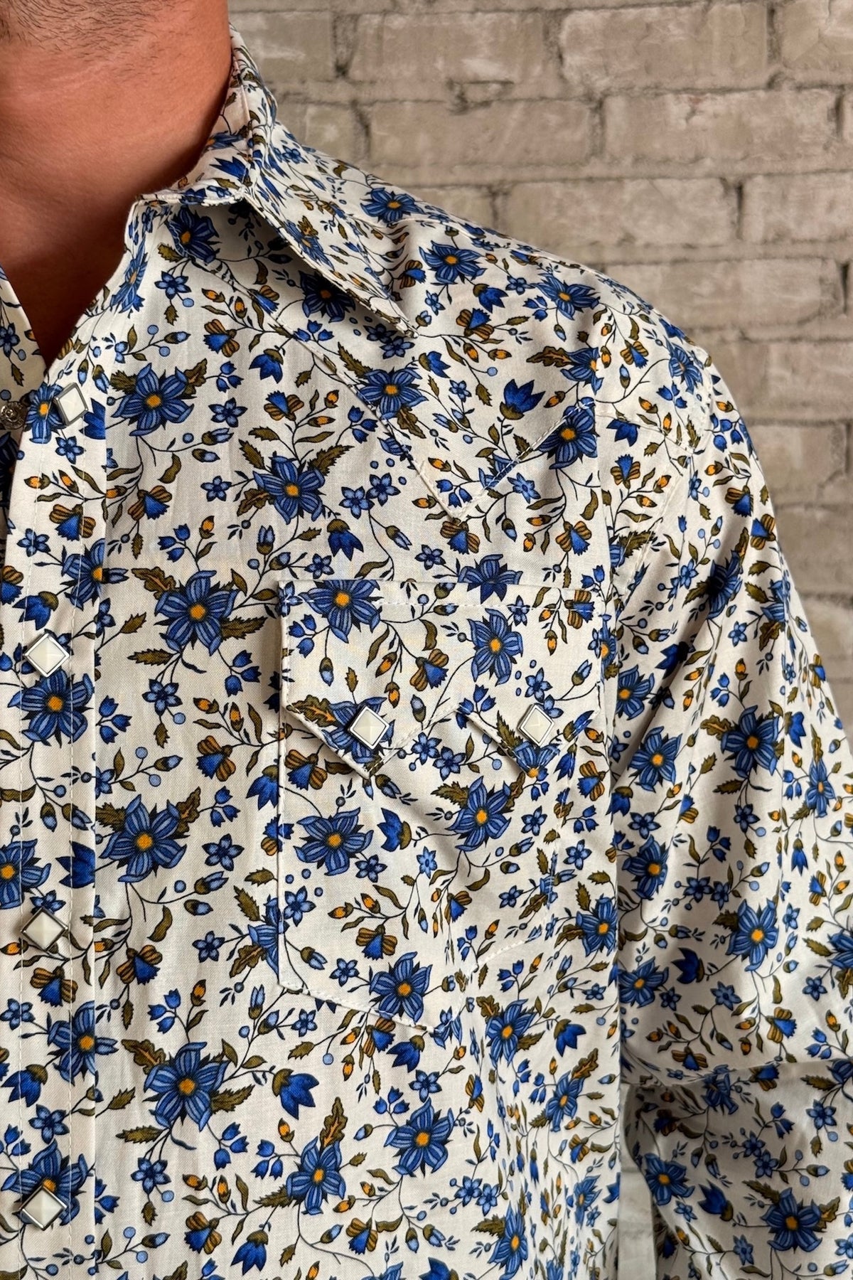 Rockmount Men's Ivory Floral Print Western Shirt - Rockmount Clothing - Flyclothing LLC