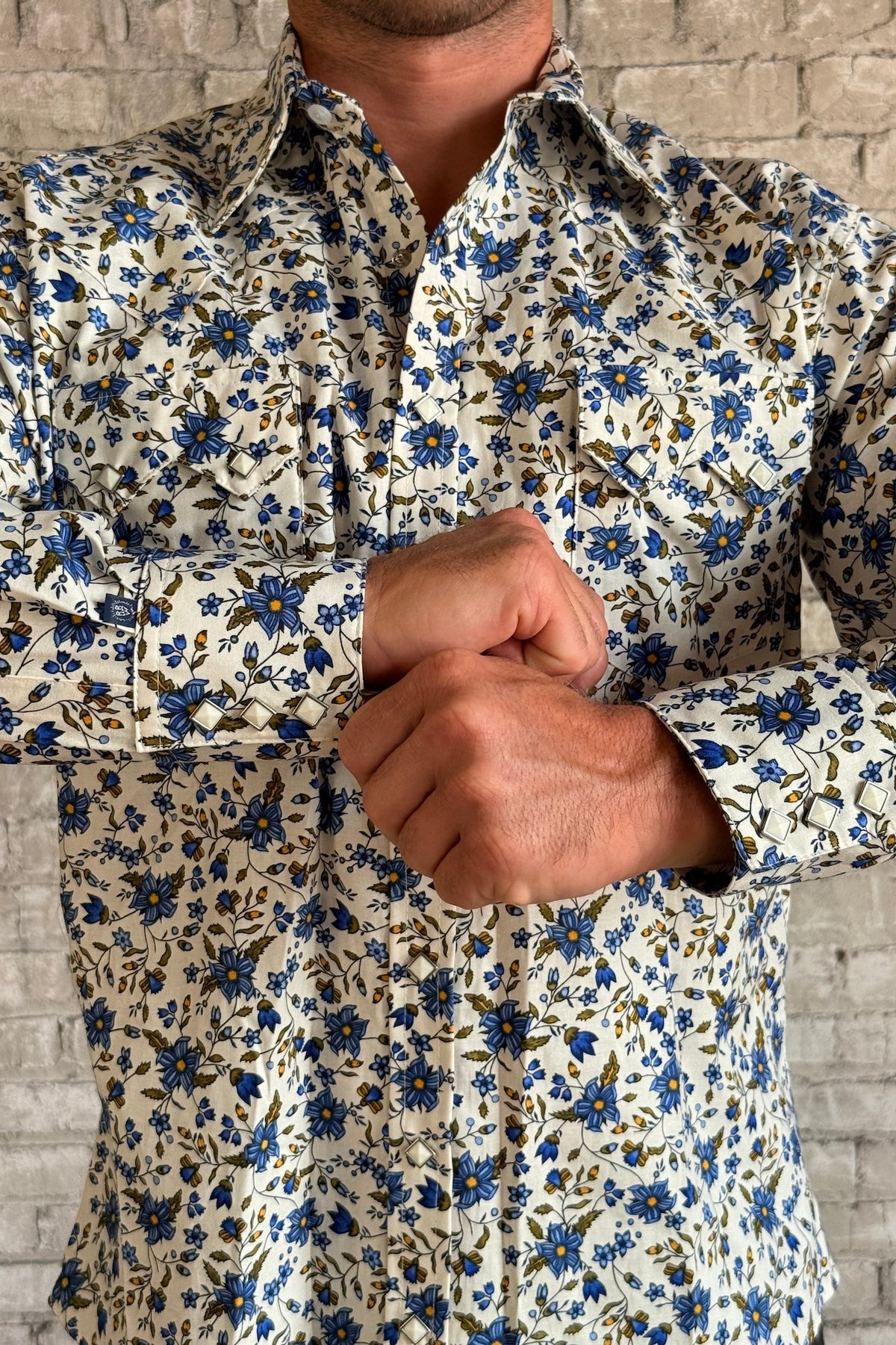 Rockmount Men's Ivory Floral Print Western Shirt - Rockmount Clothing - Flyclothing LLC
