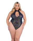 Roma Costume 6431 Sequin Fishnet Keyhole Romper - Roma Costume