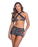 Roma Costume 6433 Sequin Fishnet Criss-Cross Top - Roma Costume