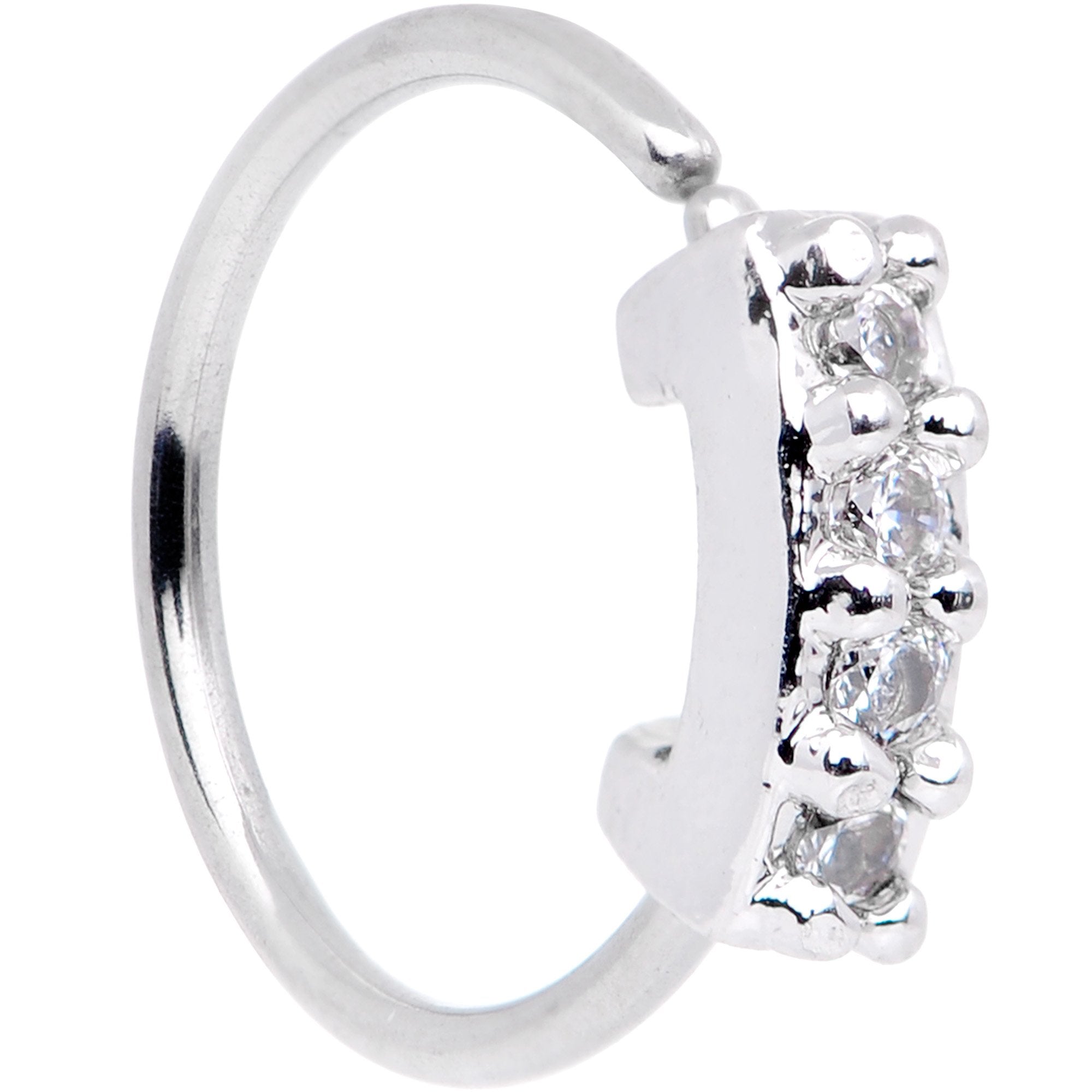 20G 5/16 Clear CZ Gem Quartet Shine Seamless Circular Ring - BodyCandy - Flyclothing LLC