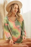 BiBi Tie Dye Terry Hoodie With Twill Tape Drawstring - Trendsi - Flyclothing LLC