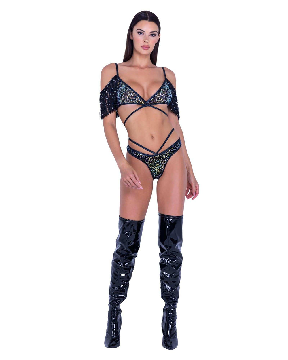 Roma Costume 6437 Sequin Fishnet Top - Roma Costume - Flyclothing LLC
