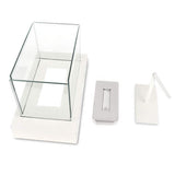14" White And Clear Metal And Glass BioEthanol Portable Tabletop Firepit - HomeRoots - Flyclothing LLC