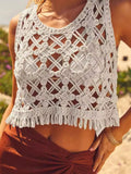 Cutout Round Neck Tank - Trendsi