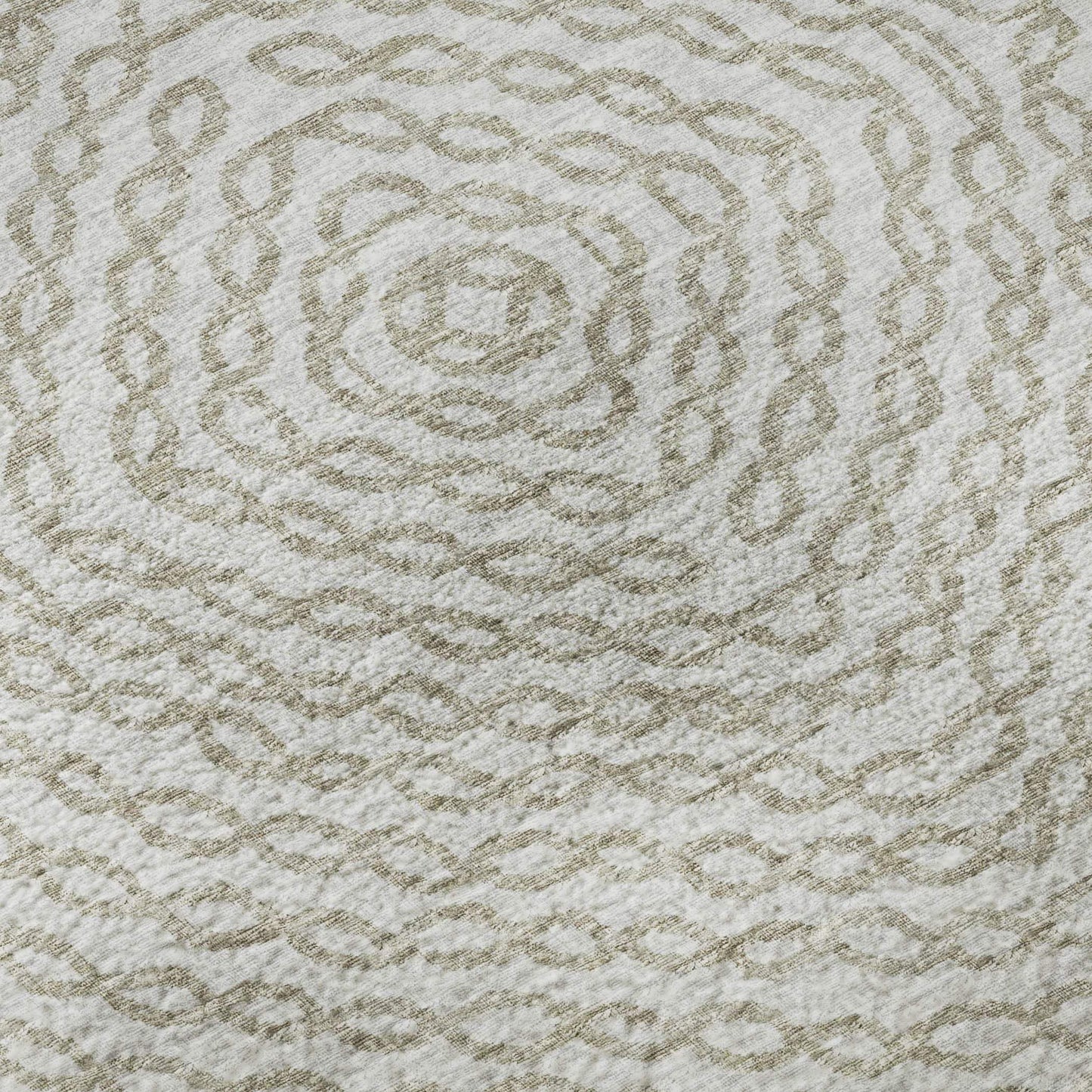 3' X 5' Linen And Ivory Geometric Washable Area Rug With UV Protection - HomeRoots - Flyclothing LLC