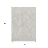 5' X 8' Linen And Ivory Geometric Washable Area Rug With UV Protection - HomeRoots - Flyclothing LLC