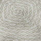8' Linen And Ivory Geometric Washable Round Rug With UV Protection - HomeRoots - Flyclothing LLC