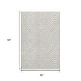 8' X 10' Linen And Ivory Geometric Washable Area Rug With UV Protection - HomeRoots - Flyclothing LLC