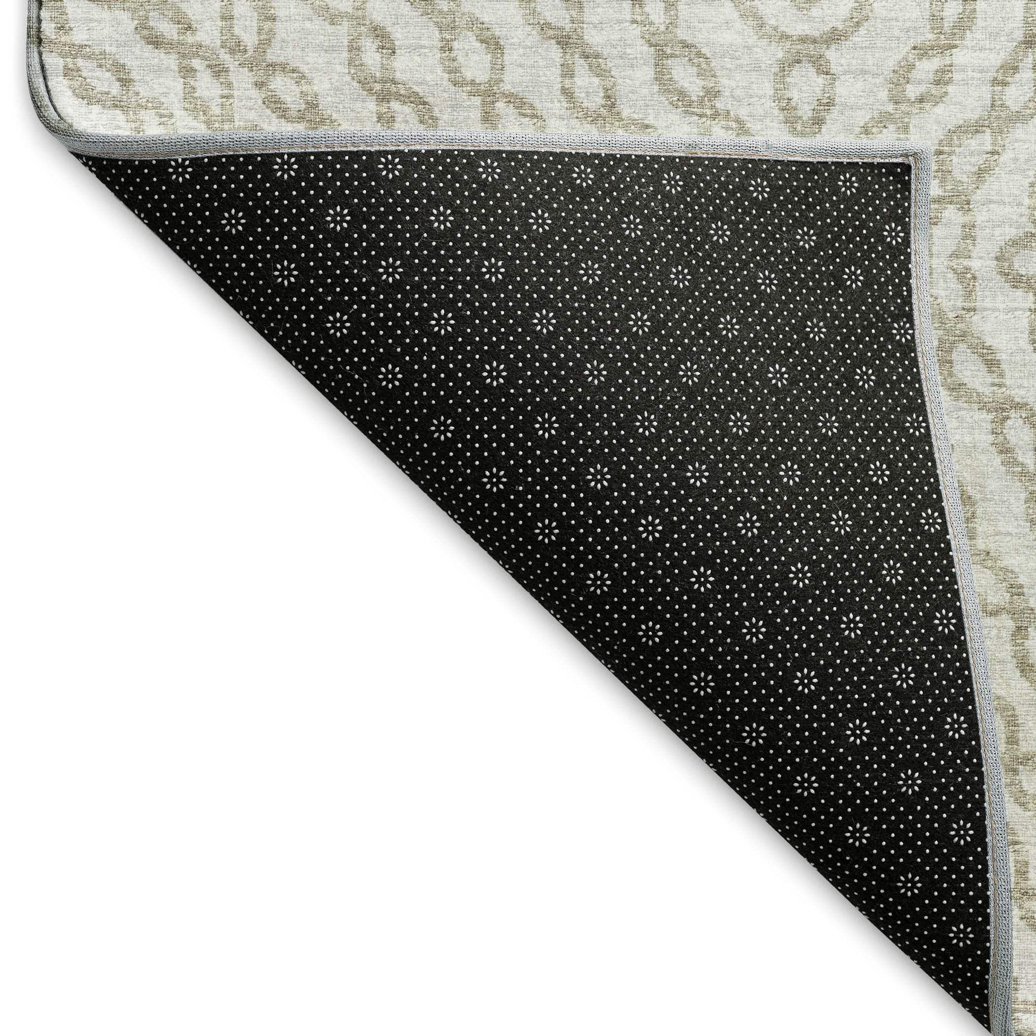 9' X 12' Linen And Ivory Geometric Washable Area Rug With UV Protection - HomeRoots - Flyclothing LLC