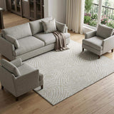 9' X 12' Linen And Ivory Geometric Washable Area Rug With UV Protection - HomeRoots - Flyclothing LLC