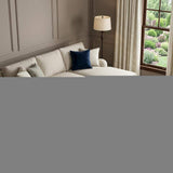 10' X 14' Linen And Ivory Geometric Washable Area Rug With UV Protection - HomeRoots - Flyclothing LLC