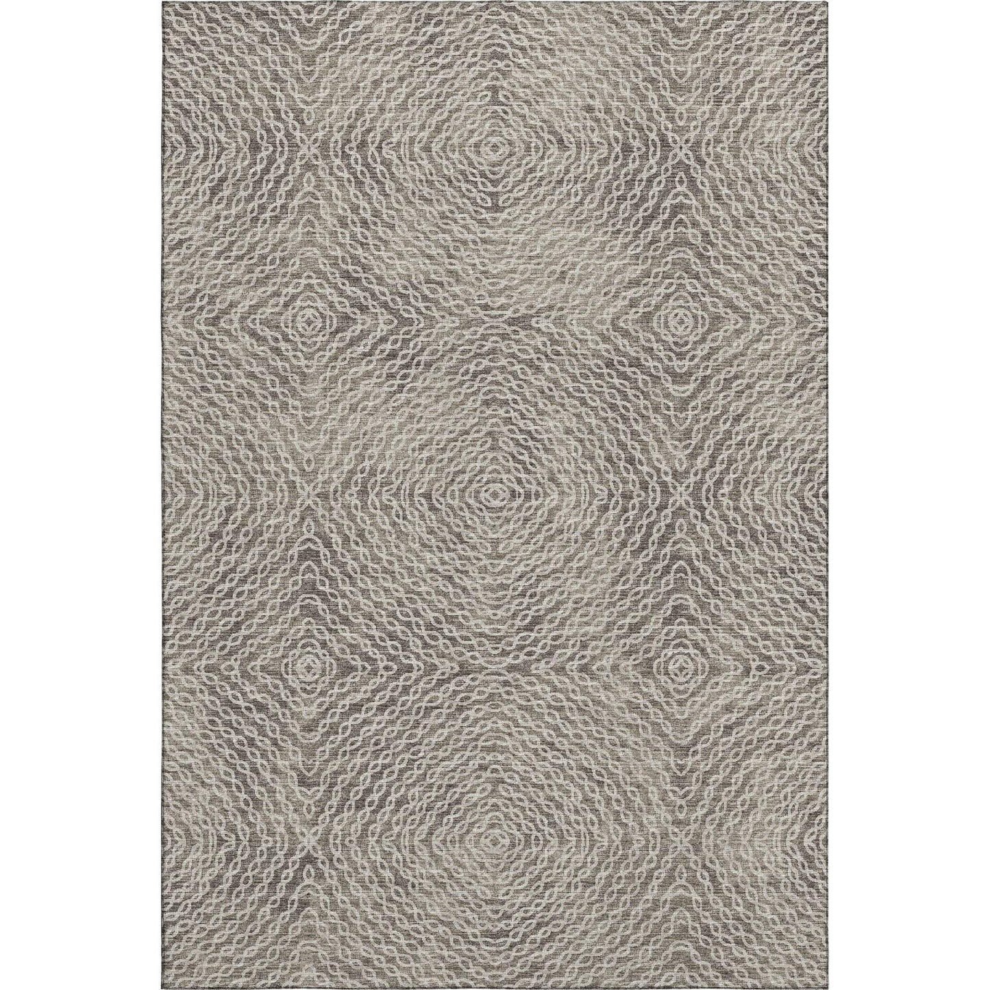 3' X 5' Coffee And Beige Geometric Washable Area Rug With UV Protection - HomeRoots - Flyclothing LLC