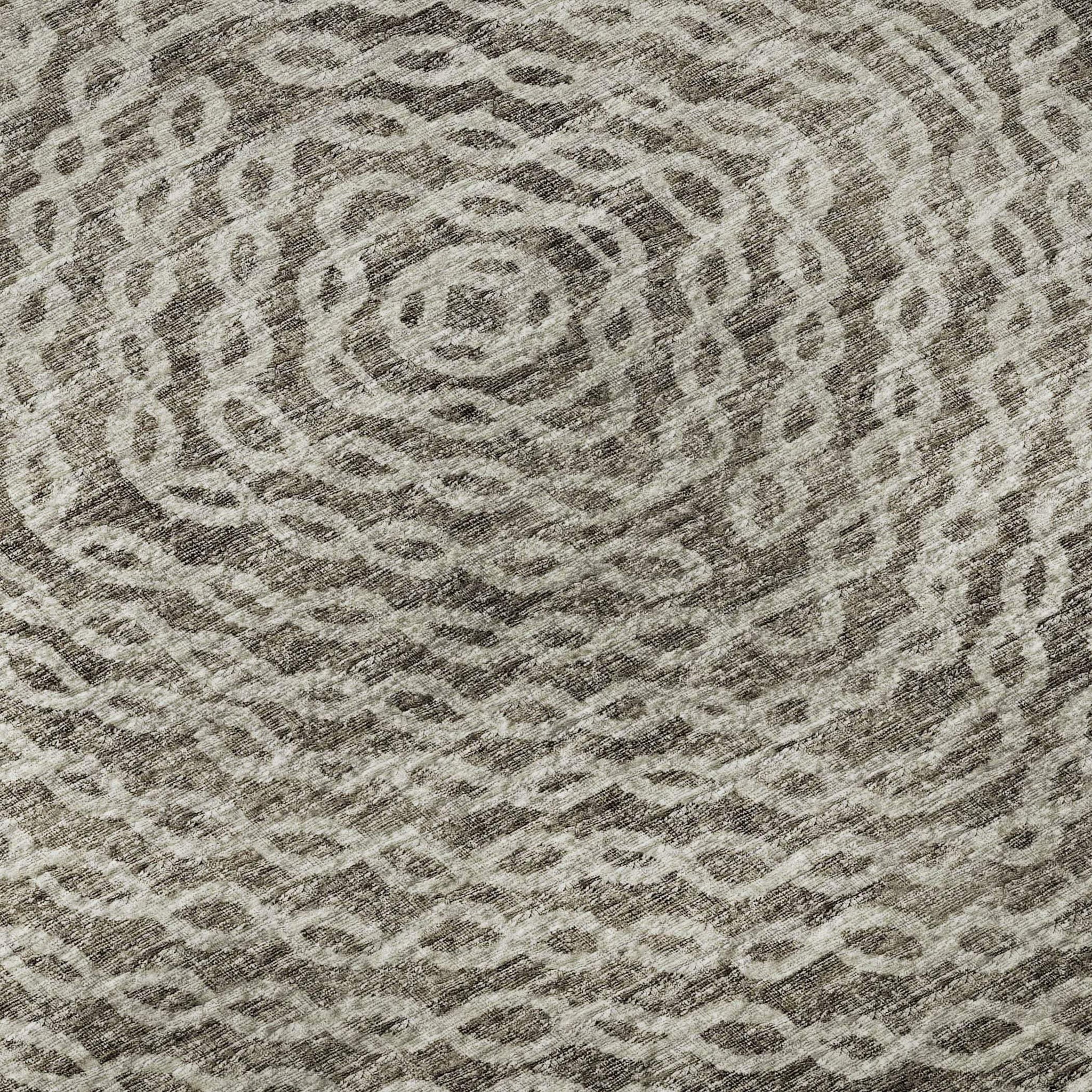 3' X 5' Coffee And Beige Geometric Washable Area Rug With UV Protection - HomeRoots - Flyclothing LLC