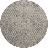 8' Coffee And Beige Geometric Washable Round Rug With UV Protection - HomeRoots - Flyclothing LLC