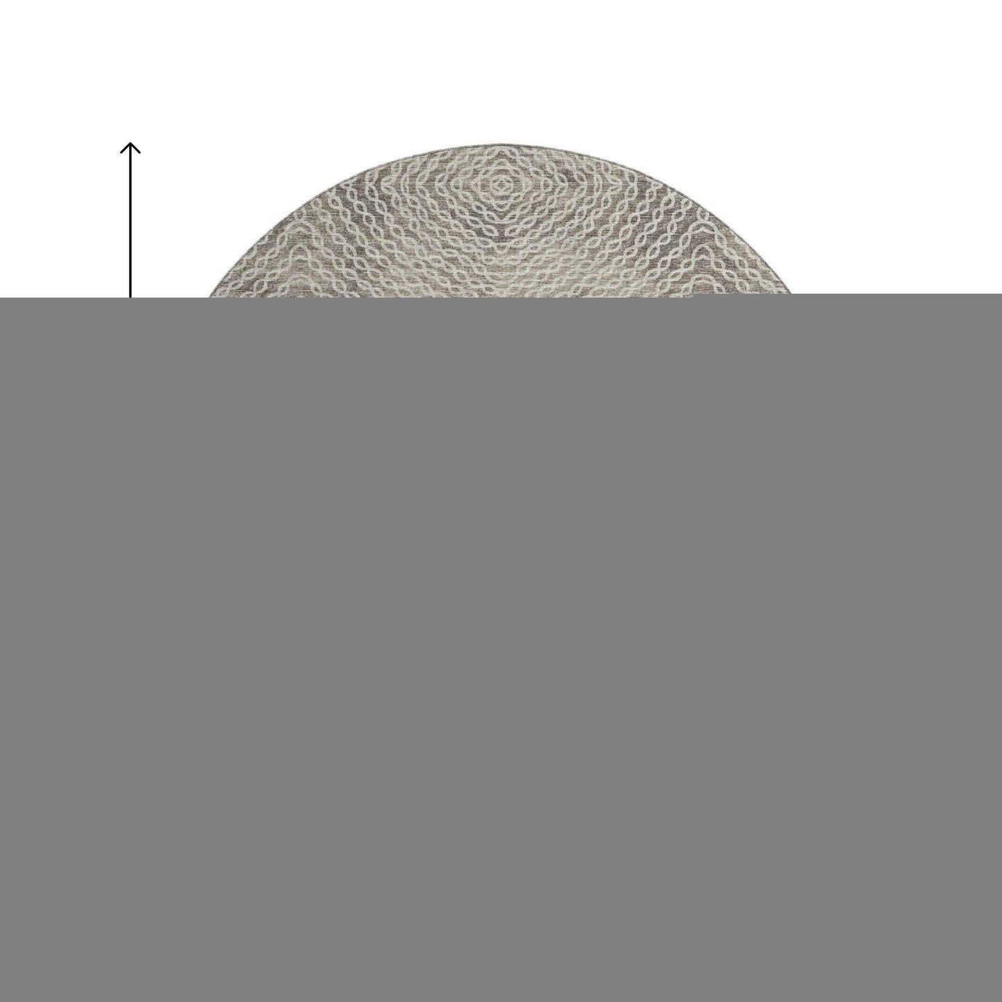 8' Coffee And Beige Geometric Washable Round Rug With UV Protection - HomeRoots - Flyclothing LLC