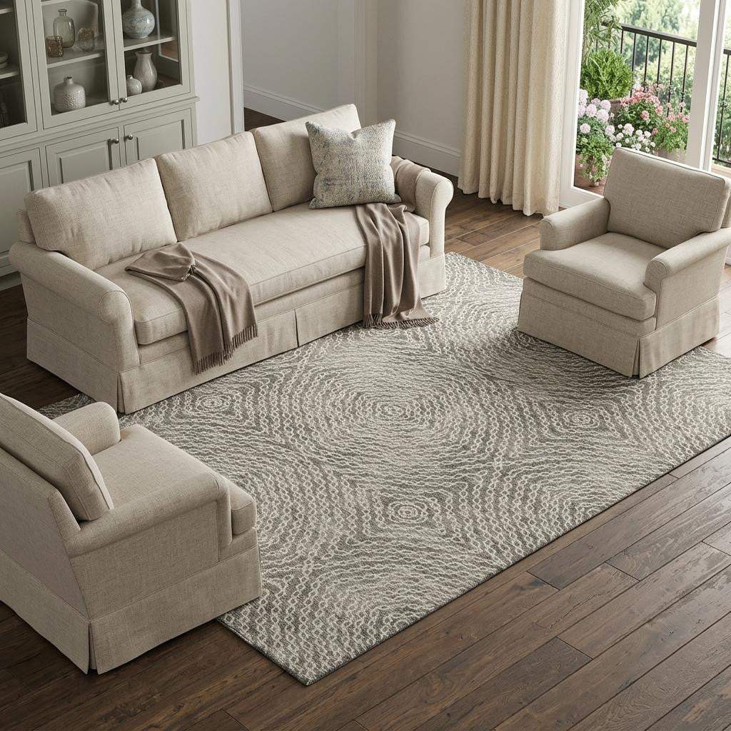 8' X 10' Coffee And Beige Geometric Washable Area Rug With UV Protection - HomeRoots - Flyclothing LLC
