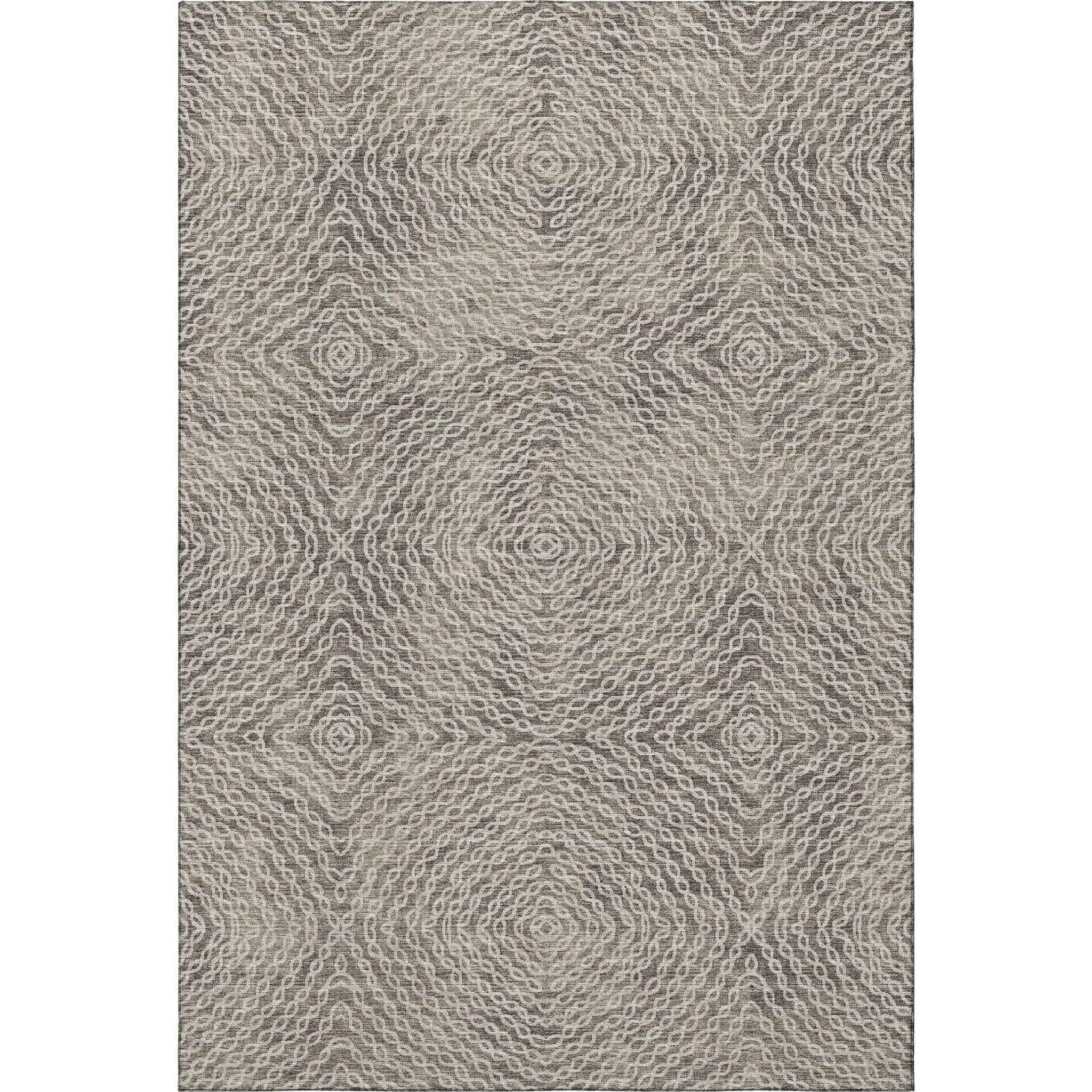 8' X 10' Coffee And Beige Geometric Washable Area Rug With UV Protection - HomeRoots - Flyclothing LLC