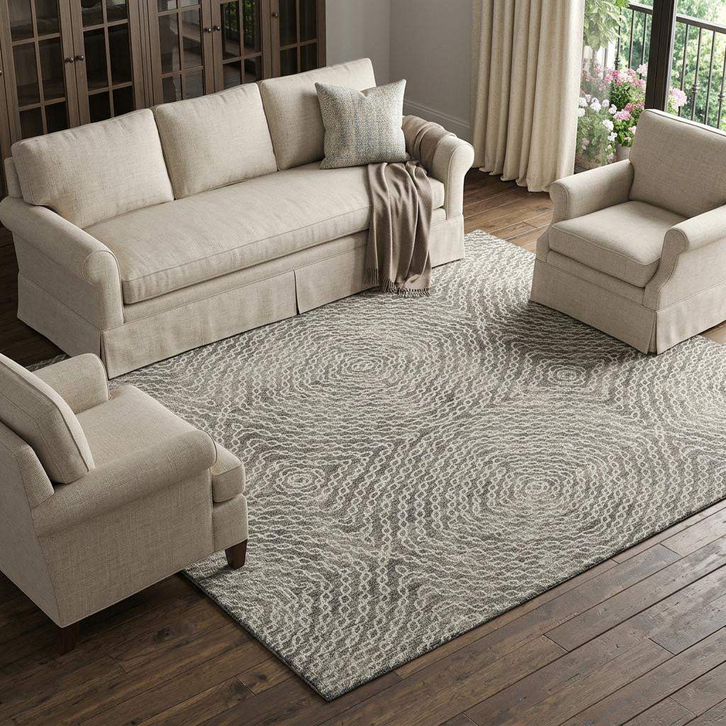 10' X 14' Coffee And Beige Geometric Washable Area Rug With UV Protection - HomeRoots - Flyclothing LLC