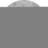8' Ash Gray And Charcoal Geometric Washable Round Rug With UV Protection - HomeRoots - Flyclothing LLC