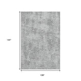 9' X 12' Ash Gray And Charcoal Geometric Washable Area Rug With UV Protection - HomeRoots - Flyclothing LLC