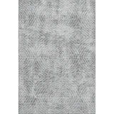 9' X 12' Ash Gray And Charcoal Geometric Washable Area Rug With UV Protection - HomeRoots - Flyclothing LLC