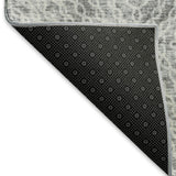 9' X 12' Ash Gray And Charcoal Geometric Washable Area Rug With UV Protection - HomeRoots - Flyclothing LLC