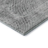 9' X 12' Ash Gray And Charcoal Geometric Washable Area Rug With UV Protection - HomeRoots - Flyclothing LLC