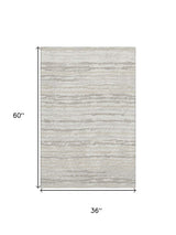3' X 5' Ivory And Khaki Abstract Distressed Washable Area Rug With UV Protection - HomeRoots - Flyclothing LLC