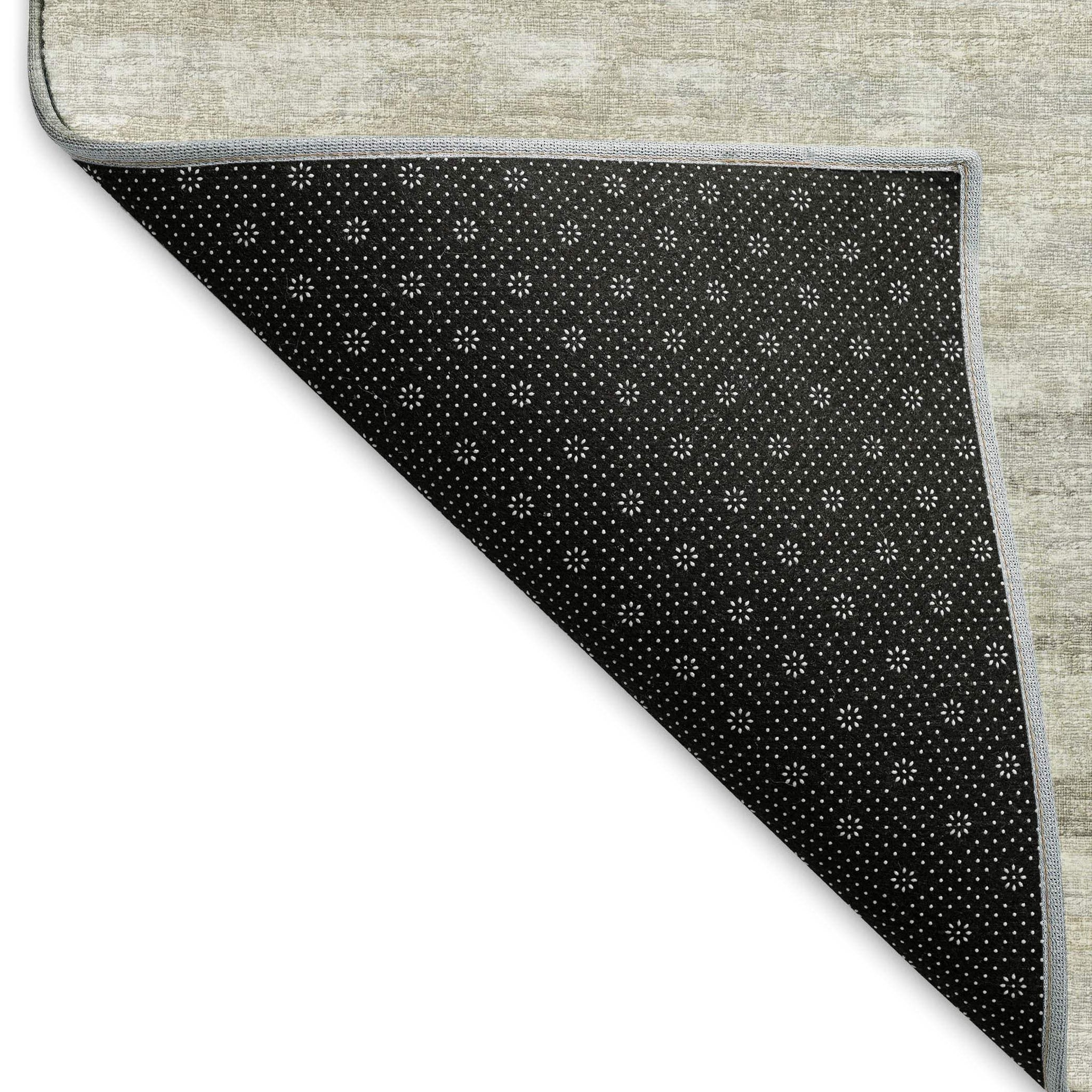 5' X 8' Khaki And Ivory Striped Washable Area Rug With UV Protection - HomeRoots - Flyclothing LLC
