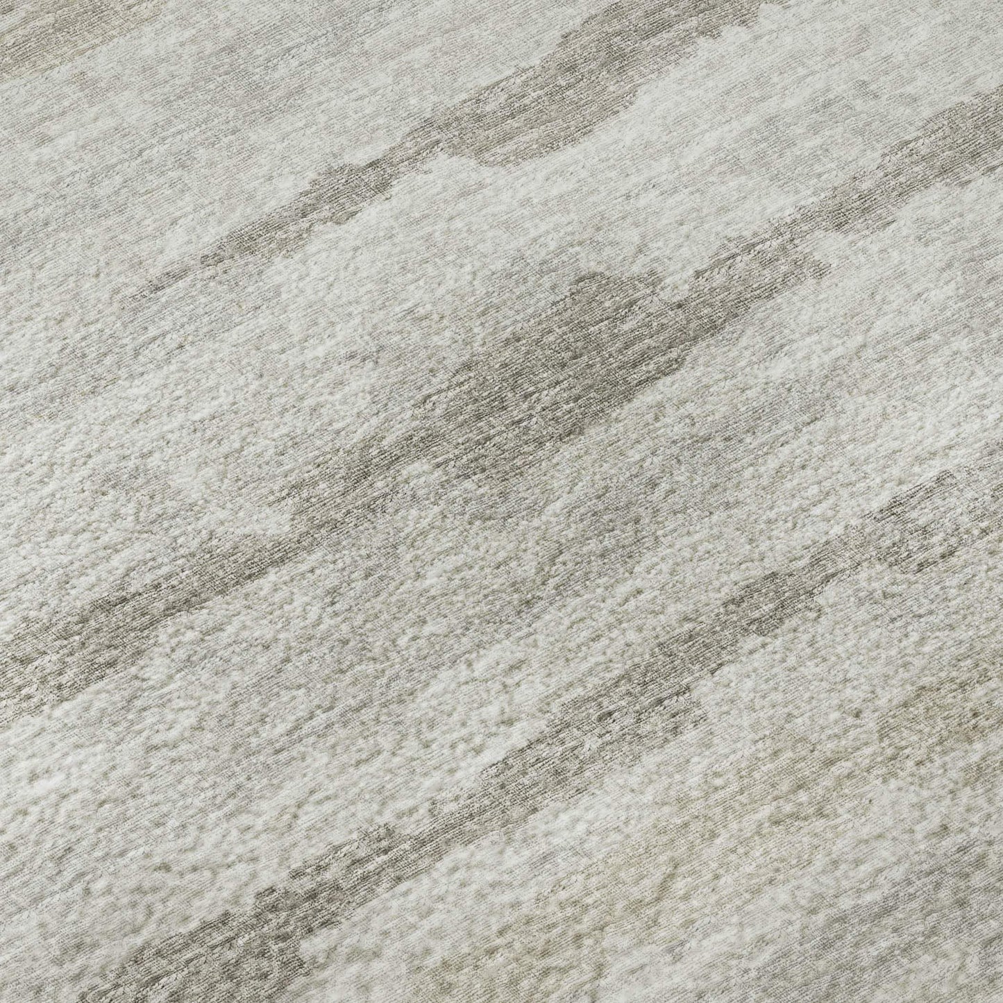 8' Khaki And Ivory Striped Washable Round Rug With UV Protection - HomeRoots - Flyclothing LLC