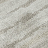 8' Khaki And Ivory Striped Washable Round Rug With UV Protection - HomeRoots - Flyclothing LLC