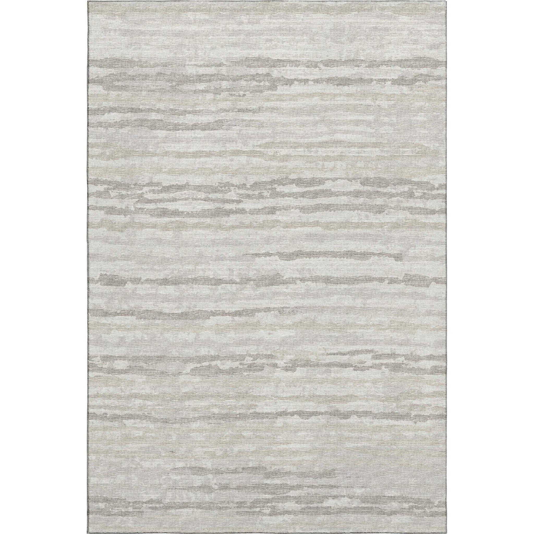 10' X 14' Khaki And Ivory Striped Washable Area Rug With UV Protection - HomeRoots - Flyclothing LLC