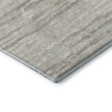 10' X 14' Khaki And Ivory Striped Washable Area Rug With UV Protection - HomeRoots - Flyclothing LLC